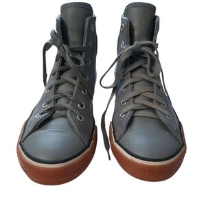 Converse Leather  Charcoal Grey Size 4  High-Top Sneakers